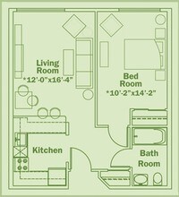 One Bedroom 414 floor plan
